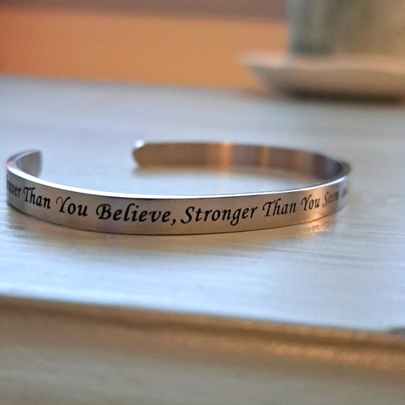 Brand new Silver bracelet with a quote by Christopher Robin..."You're Braver Tha - Picture 3 of 6